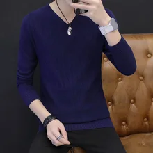 Осенне-зимний мужской свитер, хлопковый свитер с длинными рукавами, модный свитер с длинными рукавами