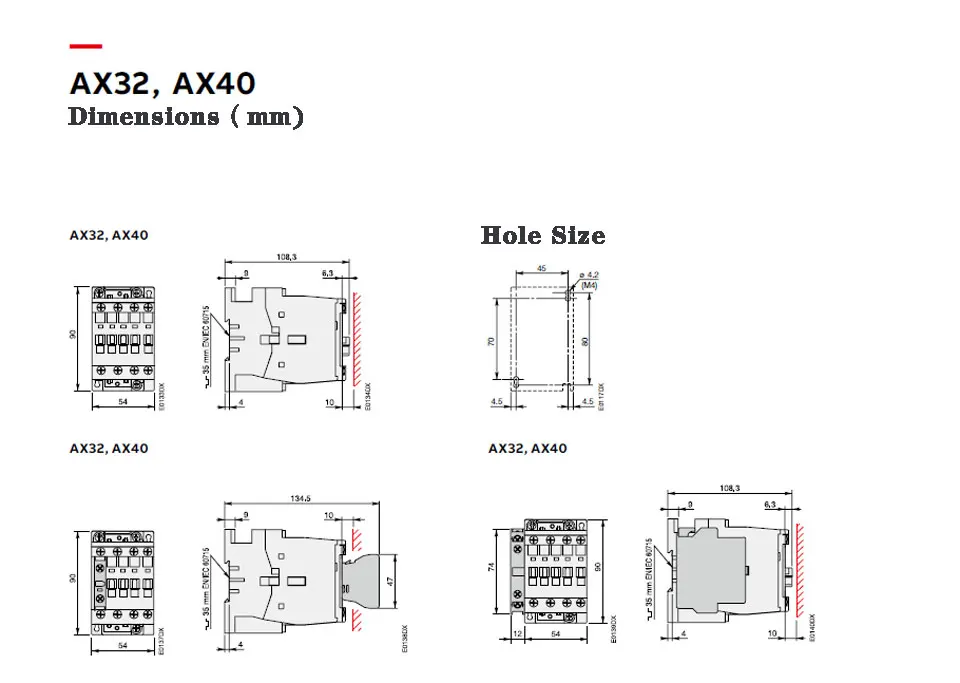 ABB AC Контактор AX32-30-10 AX40-30-10 220V380V110V24V32A40A основной contact3NOAuxiliary contact1NO