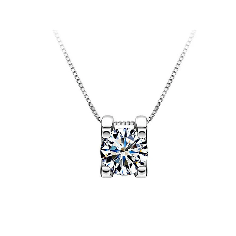 BOEYCJR 925 серебро 0.5ct/1ct/2ct F цвет Moissanite VVS помолвка элегантная Свадебная подвеска, ожерелье для женщин Подарок на годовщину