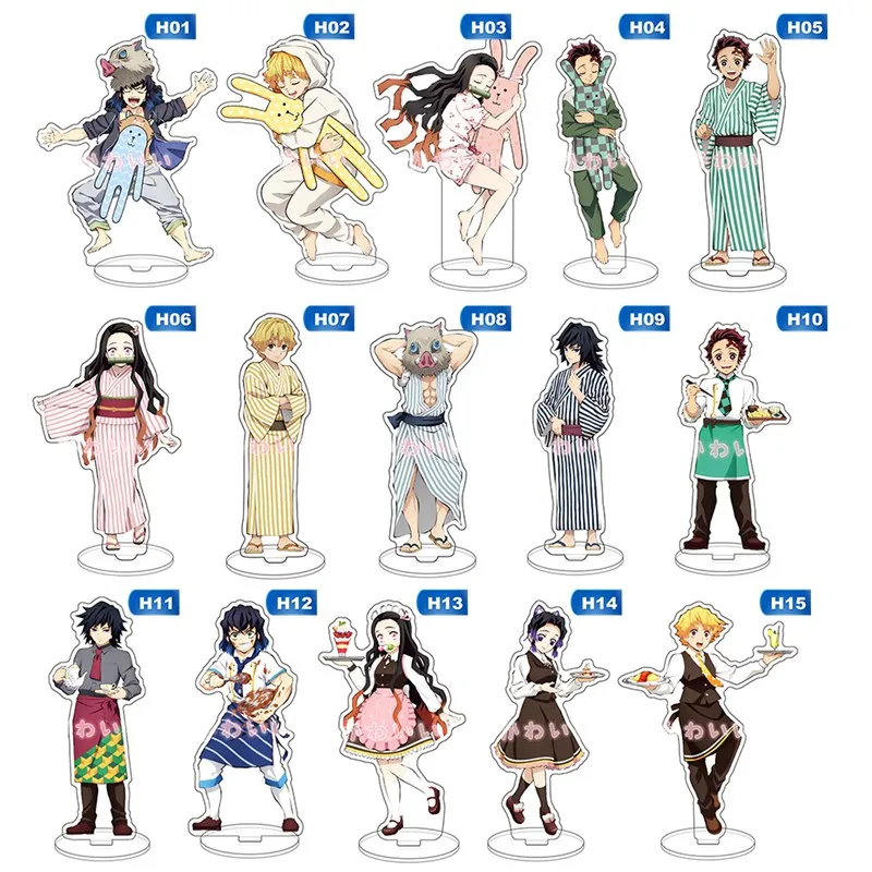 Аниме Demon Slayer 15 см: Kimetsu no Yaiba Kamado Tanjirou Nezuko фигурка акриловая модель на подставке