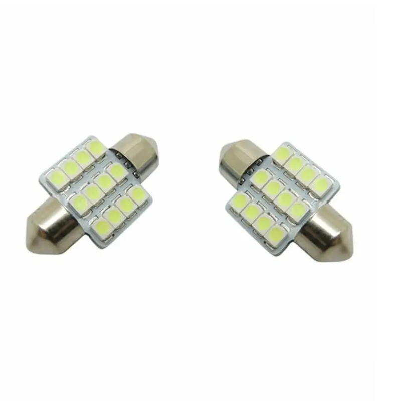 10 шт. салона Купол Карта двери светильник синий 31 мм 12 SMD светодиодный 5050 лампы накаливания светильник s для чтения светильник двери светильник хвост светильник