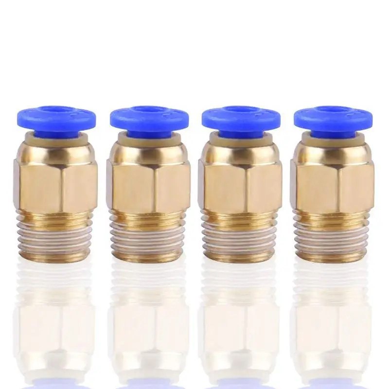 2 шт. тефлоновая трубка из ПТФЭ(2 метра) с 4 PC4-M10 фитингами для 3d принтера 1,75 мм(2,0 мм ID/4,0 мм OD