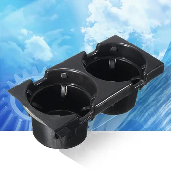 

Black Double Hole Car Vehicle Front Center Console Storage Box Coin + Cup Holder For BMW E46 3SERIES 1999-2006