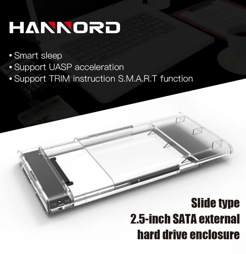 Hannord 2,5 дюймов HDD чехол USB 3,0 адаптер HDD USB чехол портативный внешний жесткий диск Корпус SATA 3 для SSD Поддержка 2 ТБ UASP