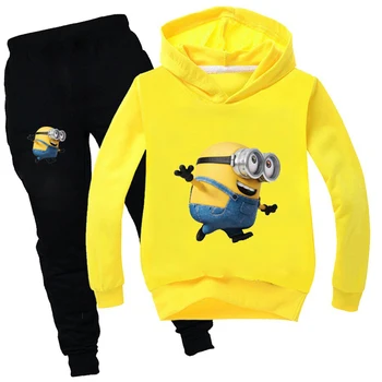 

Fall Winter Halloween Outfits for Girls Minions Kawaii Children Clothing Set Cotton Christmas Thanksgiving Boys Clothes
