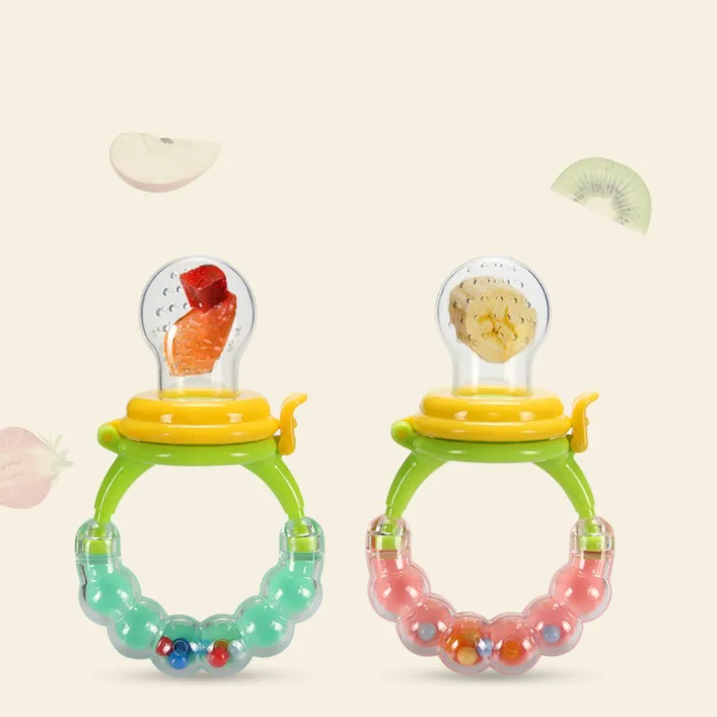

Silicone PP Material Baby Newborn Bite Teething Toys 2 Colors Safety BPA Free Soft Silicone Cartoon Teethers Rattles