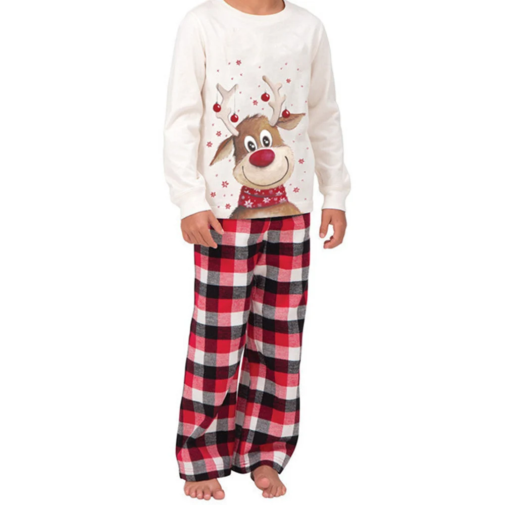 CYSINCOS/ Семейный комплект рождественских пижам с принтом рождественского оленя; Семейные комплекты для взрослых, женщин и детей; рождественские пижамы; семейный образ