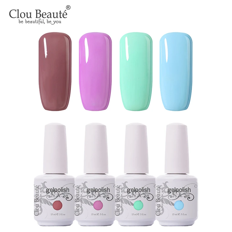 Clou Beaute набор Гель-лак УФ светодиодный лак для ногтей маникюр Vernis Полупостоянный Гибридный Гель-лак для ногтей впитывающий Гель-лак для ногтей - Цвет: 15MLZH01