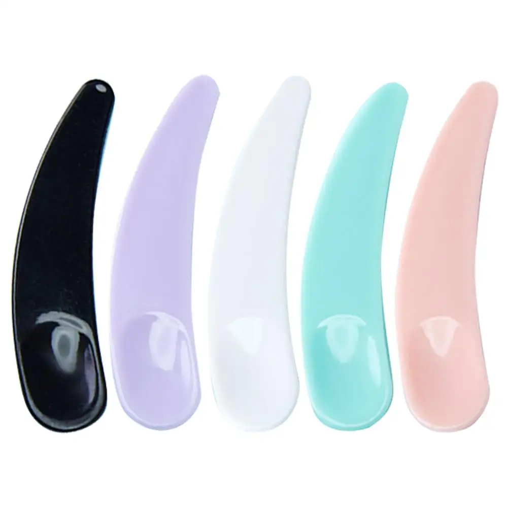 

Mini Curved Cosmetic Spatula Scoop Makeup Mask Spatula Cream Spoon Plastic Spoon Inventory Clearance Random Color