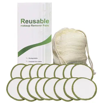 

16PCS Reusable Makeup Remover Pad Bamboo Fiber Round Washable Bamboo Fiber Makeup Remover Cotton Pad High Quality Quick Delivery