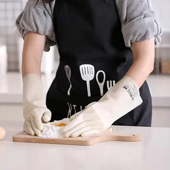 

HobbyLane Kitchen Washing Glove Letter Printed Nitrile Cooking Gloves S/M/L Wear Resistant Home Cleaning Gloves