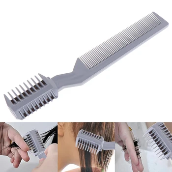 

New Professional Hair Razor Comb Long Handle Hair Razor Cutting Thinning Comb Home DIY Thinning Trimmer Inside Blades