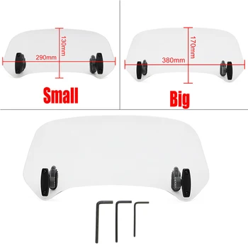 

For Triumph Honda VTX Tour Tmax F800GS Universal Adjustable Screen Clear Extension Windscreen Windshield Spoiler Air Deflector