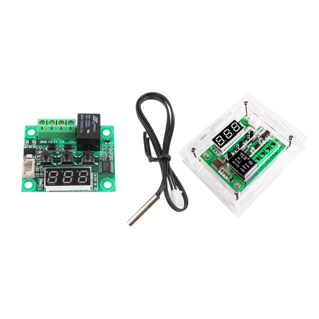 W1209 Digital Thermostat Control Switch Sensor Module with Shell Housing