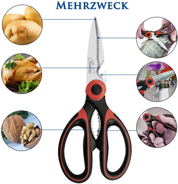 Kitchen Shears,kitchen scissors with Cover,heavy duty scissors Ultra Sharp  Stainless Steel Multi-function kitchen scissors for Kitchen, Chicken