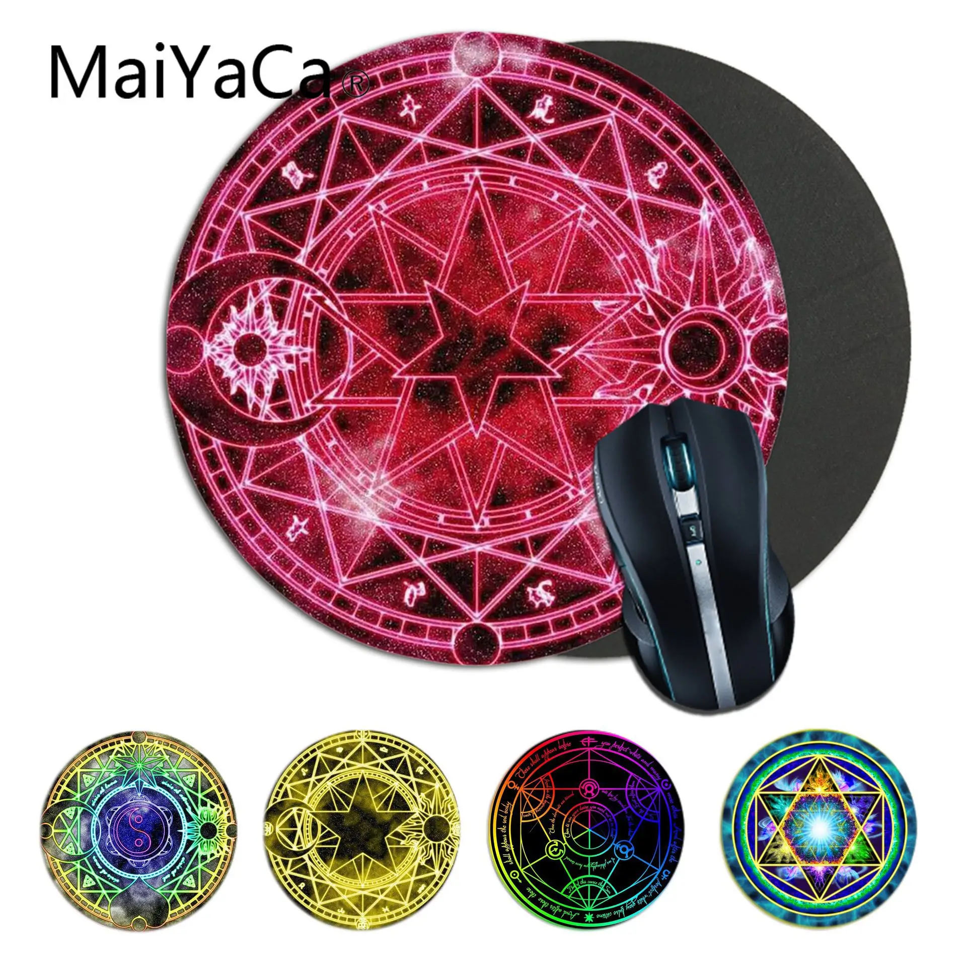 Цветной Резиновый компьютерный игровой коврик MaiYaCa с пентаграммой для