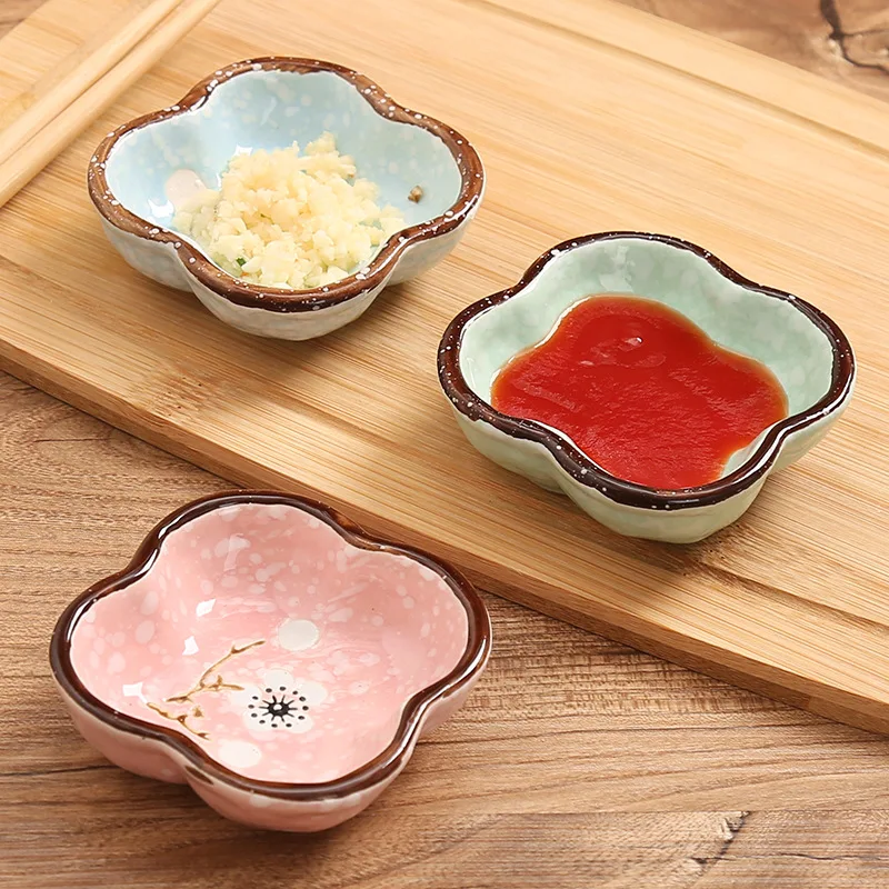 

Household Ceramic Small Dish Sauce Dish Snowflake Glazed Snack Dish Diao Liao Die Japanese Style Vinegar Dish Sauce Dipping Bowl