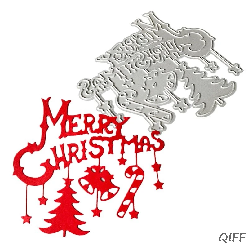 Merry Christmas кулон металлический вырубной штамп Трафаретный Скрапбукинг DIY штамп для альбомов