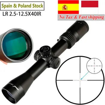 

LR 2.5-12.5X40 IR Hunting Scope Mil Dot Glass Etched Reticle Red Illumination Turrets Lock Reset Tactical Riflescope W/ mount