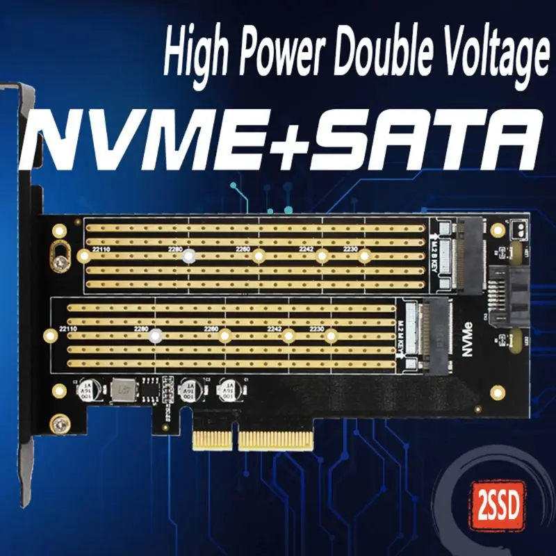M.2 NVMe SSD NGFF на PCIE X4 адаптер M ключ интерфейс 2230-2280 Плата расширения