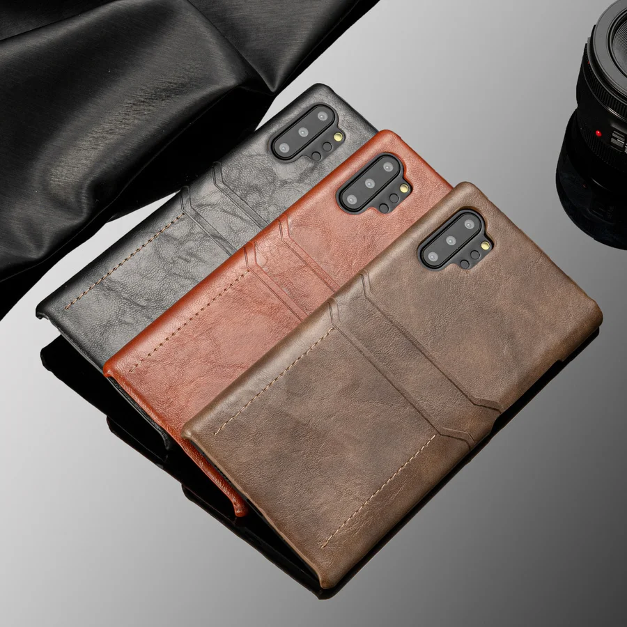 Чехол для держателя карты для samsung Galaxy Note 10 Plus Note10 Note10+ Coque роскошный кожаный тонкий кошелек ударопрочный жесткий чехол для задней панели etui