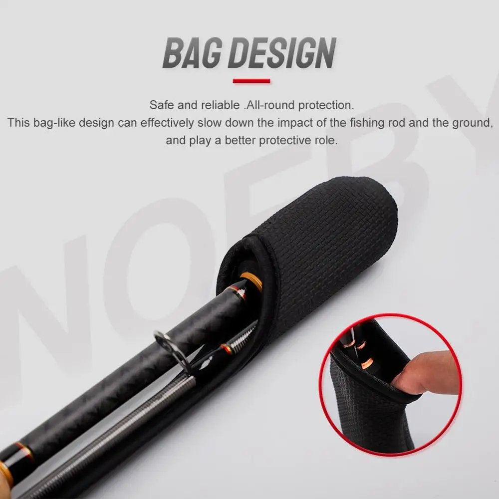 Fishing Rod Protector Fishing Rod Protective Sleeve Spinning Casting Rods Holder Adjustable Length Rope Strap
