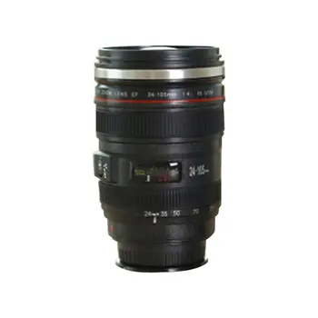 

Creative camera does not pour the cup with lid stainless steel liner coffee cup office lens anti-collision personality cup