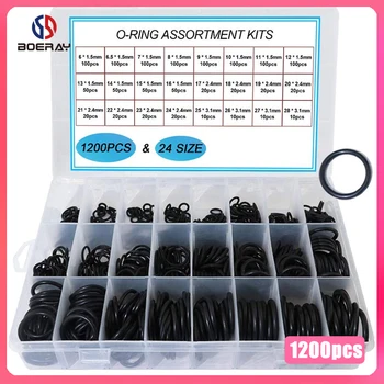 

740pcs 1200pcs NBR Seal Ring Kit Thickness 1.5mm 2.4mm 3.1mm Nitrile Rubber NBR O-Ring Gasket Sealing Ring