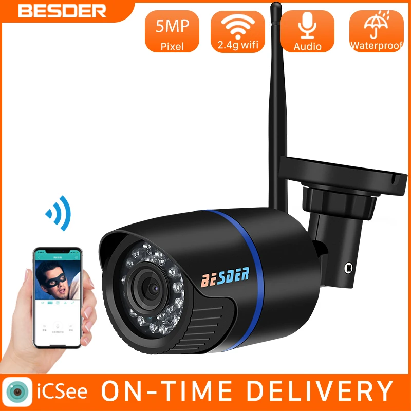 BESDER 5MP Беспроводная ip камера ночного видения 720P ONVIF для наружного наблюдения Wifi со
