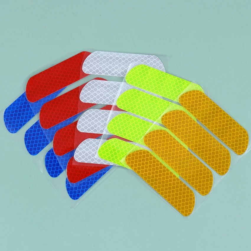 Pegatina para cejas de rueda de puerta de coche, tiras reflectantes de seguridad, cinta de advertencia, 4 Uds.