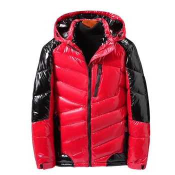 

2019 new Men Glossy color matching Jacket Thicken Warm Winter Male Parka Hooded Outwear Cotton-padded Jacket plus size 2XL-9XL