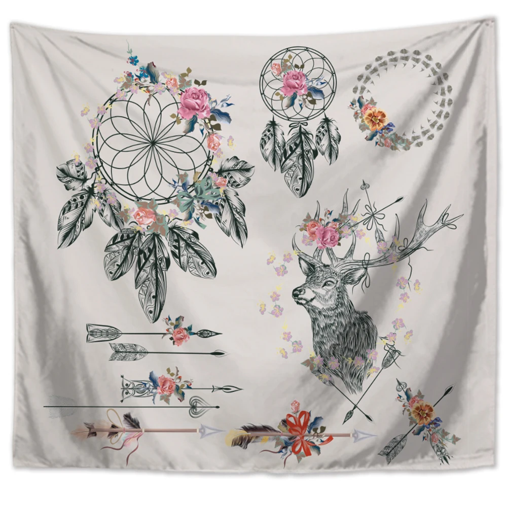 Ловец снов подвесной богемный пляжный плед на стену одеяло тканевый Коврик для