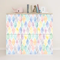 หลากสีเรขาคณิตวอลล์เปเปอร์ติดด้วยตนเองที่มีสีสันโค้งที่ถอดออกได้เปลือกและติดวอลล์เปเปอร์สําหรับเนอสเซอรี่เด็กตกแต่งห้อง DIY 2