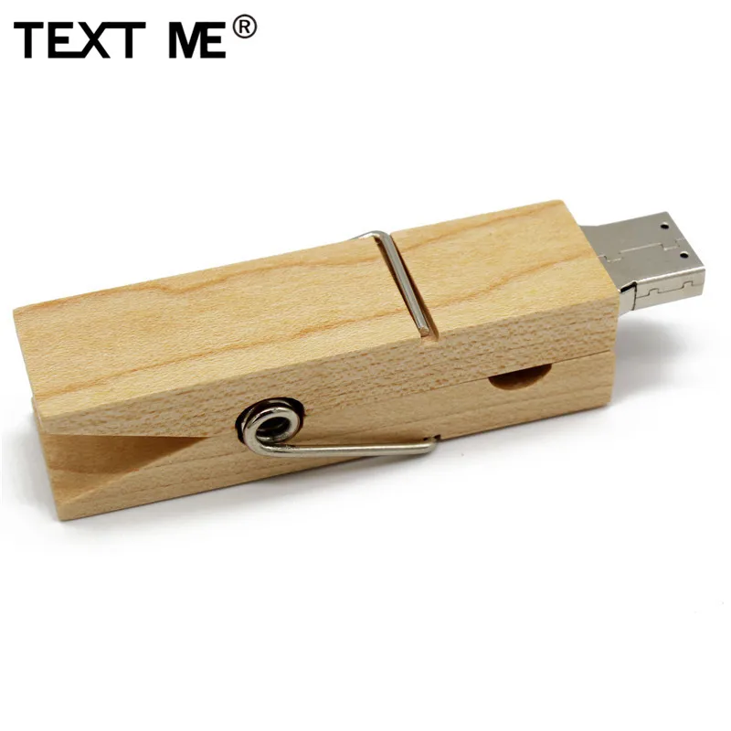 TEXT ME Maple wood clip 64GB usb флеш-накопитель 4GB 8GB 16GB 32GB usb2.0 флешка, подарок u диск