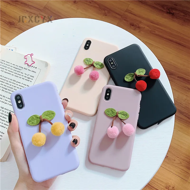 Мягкий чехол из ТПУ с милыми 3D фруктами вишней конфетами для iphone X XR XS 11 Pro Max 6s 7 8 plus