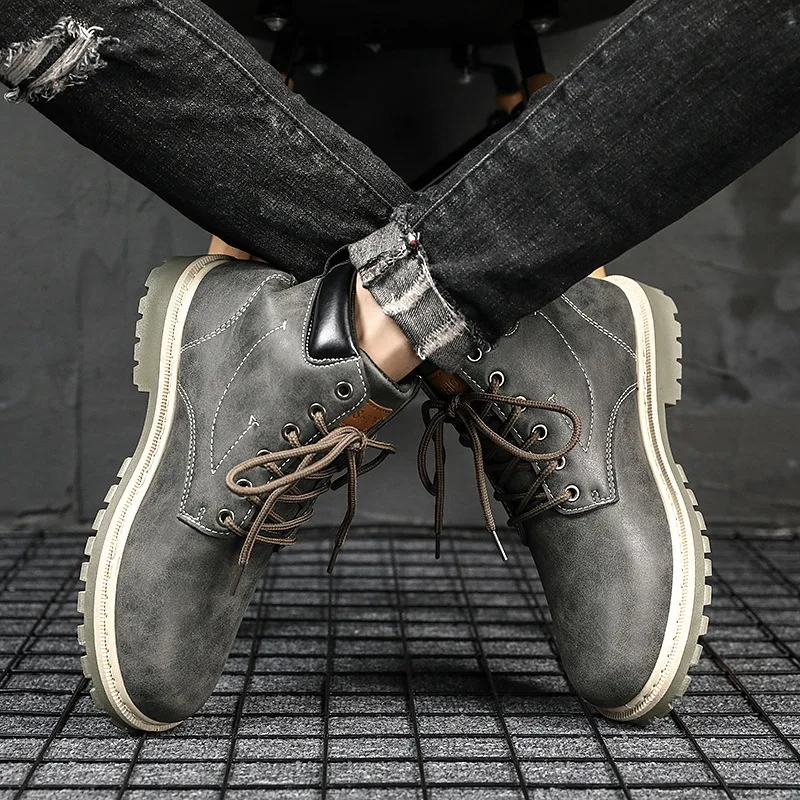 do plutônio primavera & outono botas masculinas