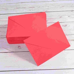 Mini enveloppes de couleur vierge, 100 pièces, papeterie, lettres de Photo pour bureau et école (rouge) 