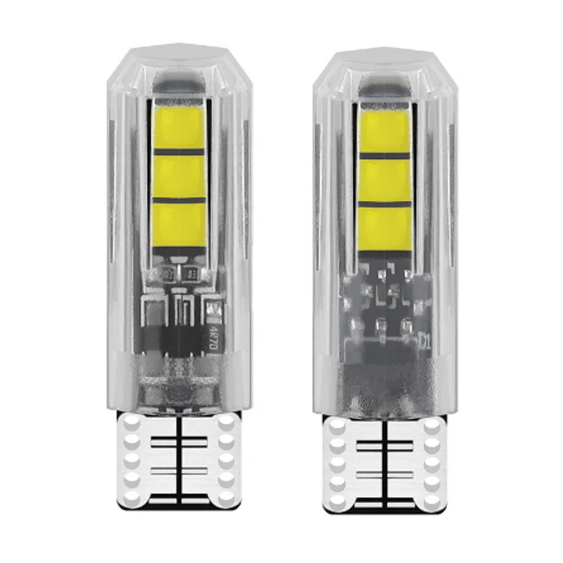 

20pcs T10 LED W5W 6SMD Non-polar CANBUS Car License Plate Clearance Light Bulb Automotive Lamp White Red Ice Blue Pink DC12V