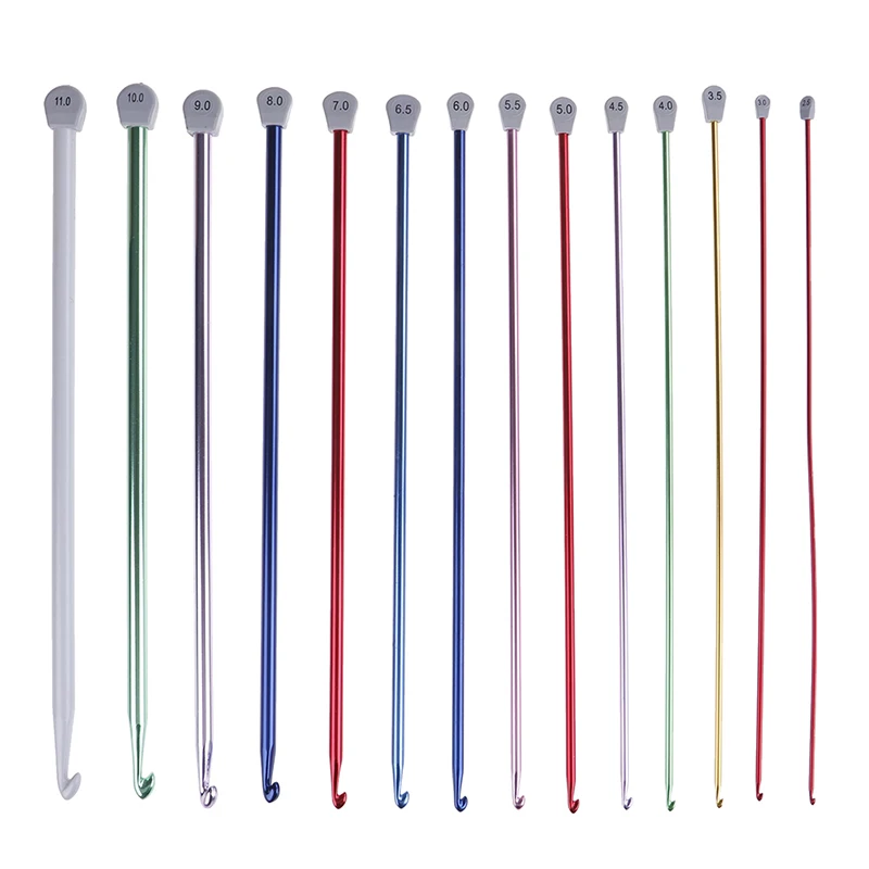 2,5 мм до 5,5 мм тунисский афганских вязальные крючки, разноцветные, алюминиевые Вязание иглы крючок разноцветный вязальный крючок