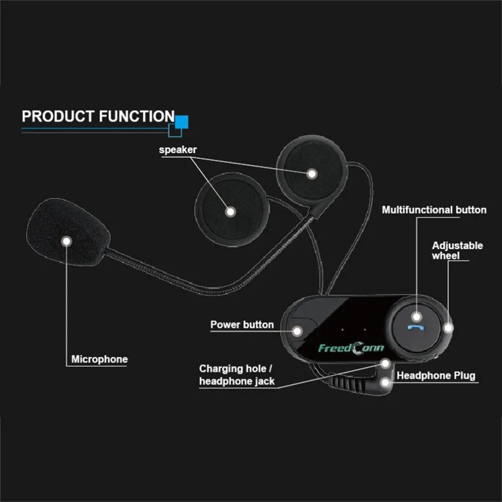 Freedconn TCOM-02 мотоциклетный шлем с наушниками мотоциклетный шлем беспроводной контроль наушников для MP3/4 Радио IPOD