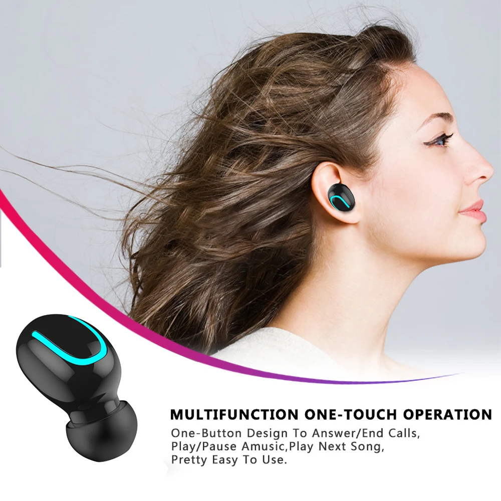 Крошечные TWS беспроводные наушники Bluetooth 5,0 наушники Handfree беспроводной музыкальный приемник наушники черный белый автомобильный комплект