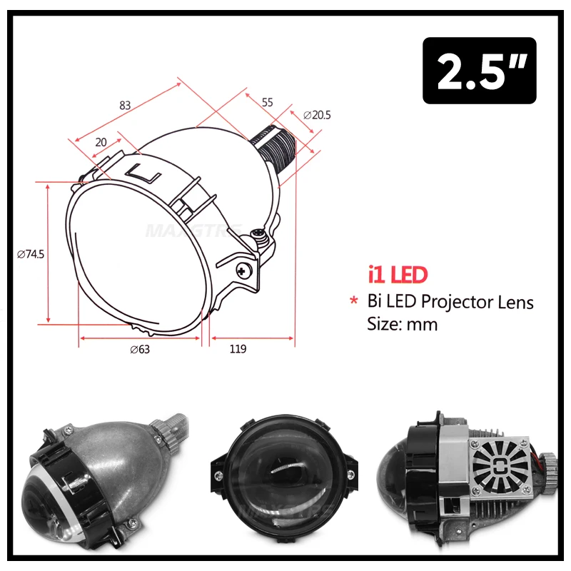 Светодиодный мини проектор 2 5 8 дюйма 9 лм 6000 К|lens headlight|projector lensbi led projector |