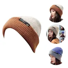 Great Beanie Cap Keep Warm Multi-color Stretchy Daily Cuffed Winter Hat  Beanies Hats    Knitted Beanie