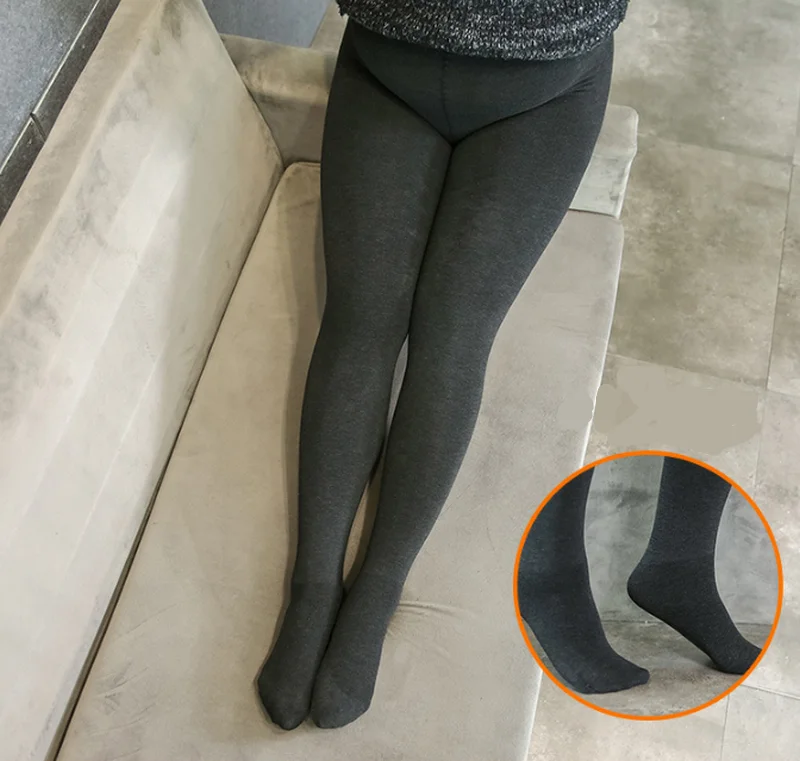 Женские плотные зимние колготки однотонного размера плюс теплые флисовые хорошо тянущиеся флисовые Колготки большого размера 5XL Bagger ouc554