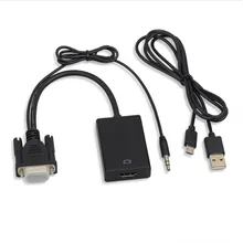 VGA Мужской к HDMI Женский конвертер Кабель-адаптер с аудио выходом 1080P VGA HDMI адаптер для ПК ноутбук к HDTV проектор r10