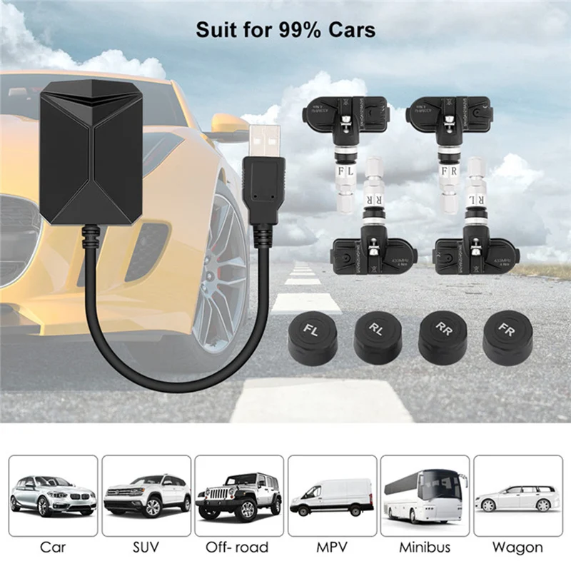 SilverStrong TPMS ڵ Ÿ̾ з 溸  ý,  Ÿ̾ з µ  ÷, 4 