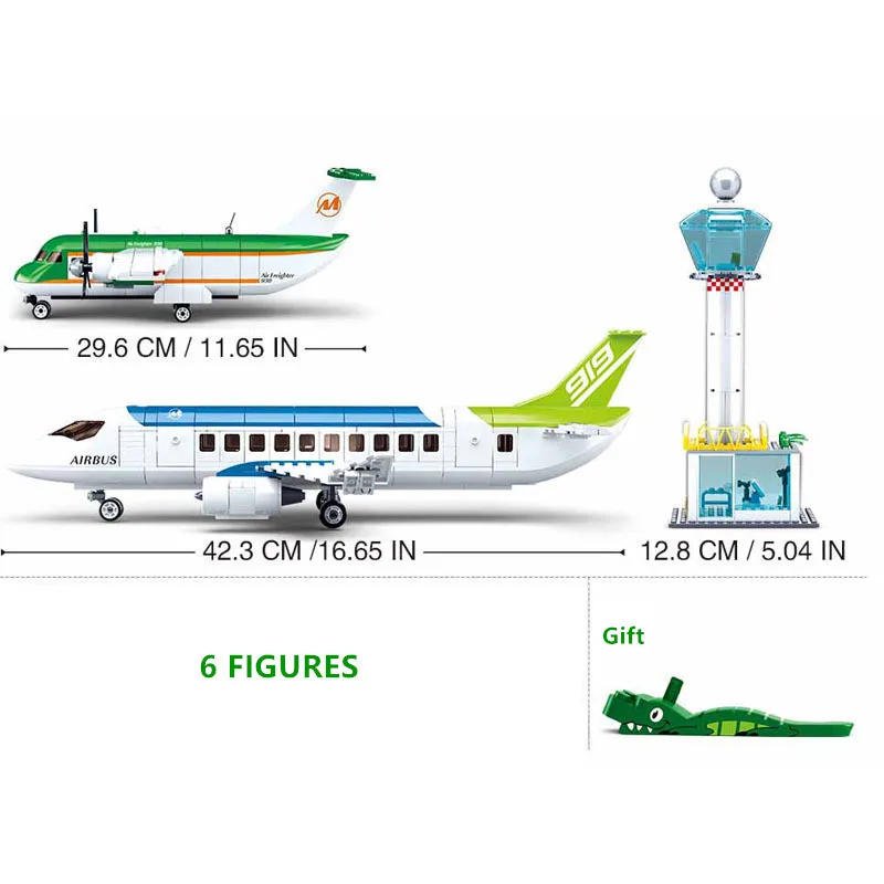 AIRBUS Air Space 스트리트 뷰 민간 항공 도시 여객기 화물 공항 건설 빌딩 블록 교육 어린이 장난감