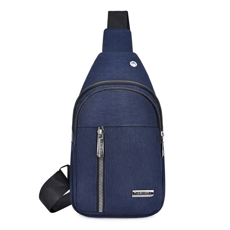 Litthing сумки через плечо, мужские сумки на молнии, одноцветные Сумки на пояс, кожаные сумки на плечо, нагрудная сумка, USB с отверстием на спине, сумки, сумочки - Цвет: blue 4 NOT USD