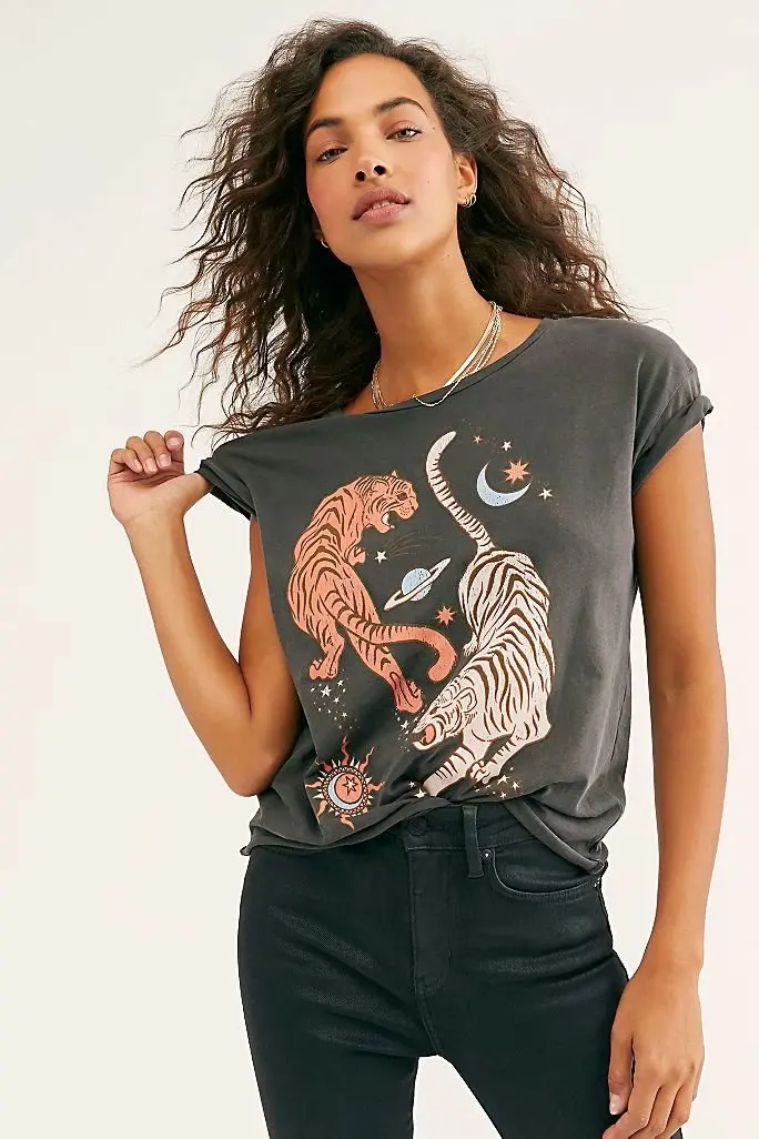 womens tiger graphic tee
