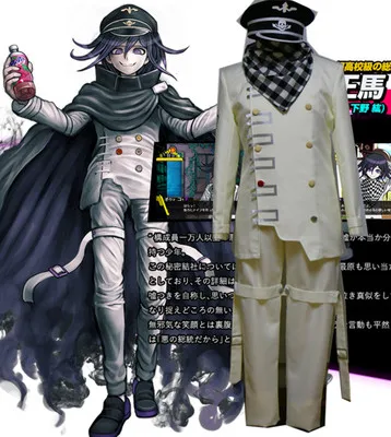 

High Quallity Japanese Anime Dangan Ronpa V3: Killing Harmony Ouma Kokichi School Uniform Man Cosplay Costume Top + Pants + Sca